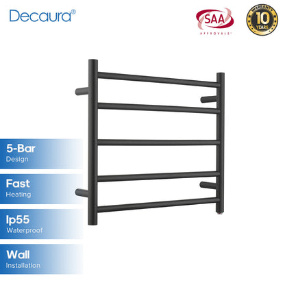 Decaura Heated Towel Rail Rack 304 Stainless Steel Freestanding/Wall Mounted