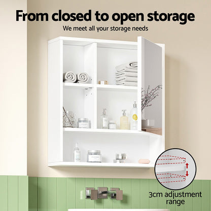 Cefito 560mm Bathroom Mirror Cabinet Medicine Adjustable Shelf Wall Mounted