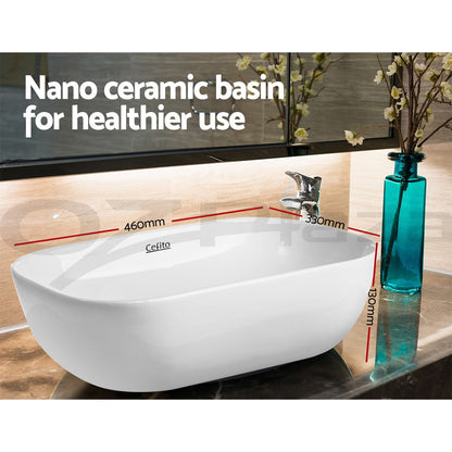 Cefito Bathroom Basin Ceramic Basins Vanity Sink Above Counter White Hand Wash