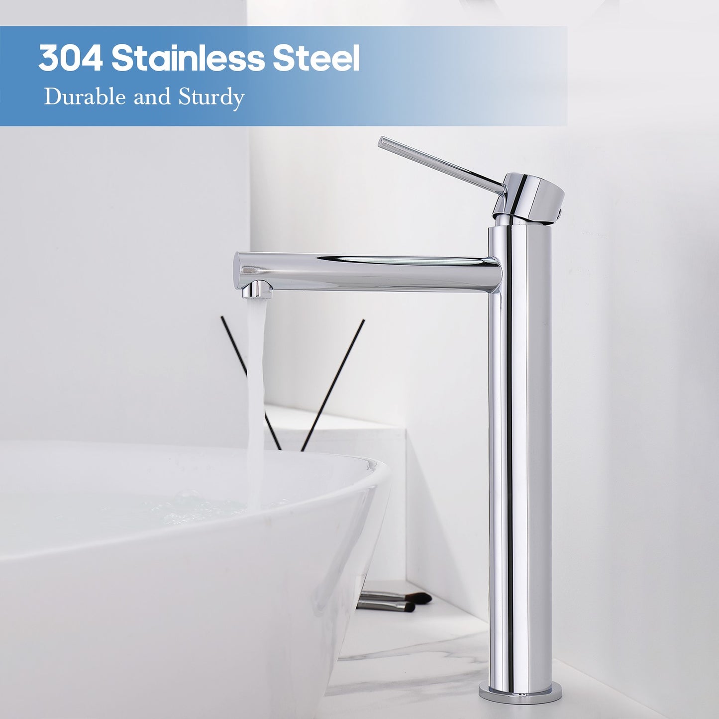Decaura Bath Basin Mixer Tap Vanity Faucet Single Handle Tapware with Pop Waste