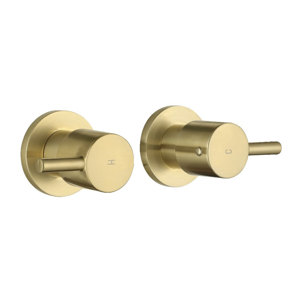 Decaura Bath Water Spout with Mixer Wall mount Brushed Gold Bathroom Brass Basin