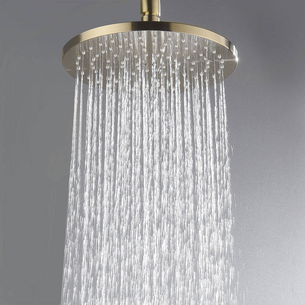 Decaura Rain Shower Head 8" 9" 10" 12" Round Square Chrome Black Gold Swivel