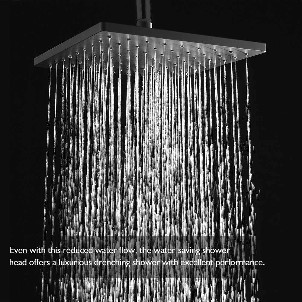 Decaura Rain Shower Head 8" 9" 10" 12" Round Square Chrome Black Gold Swivel