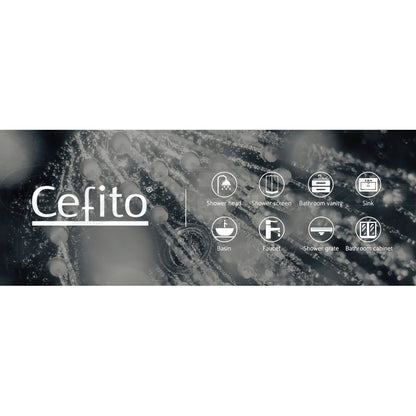 Cefito 8'' Rain Shower Head Set Square High Pressure Wall Arm Black