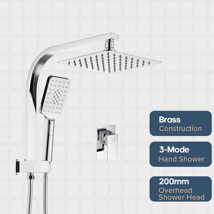Decaura Shower Head Set 2 in 1 System Gooseneck Arm Wall Tapware Mixer Taps