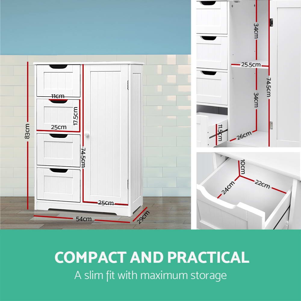 Artiss Bathroom Storage Cabinet Chest of Drawers Laundry Toilet Cupboard Kitchen