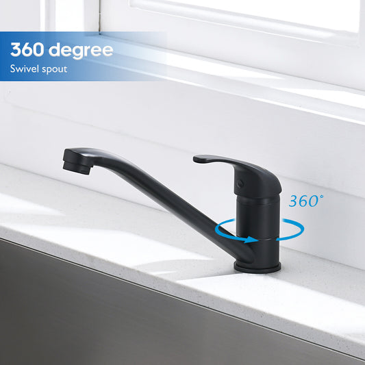 Decaura Laundry Sink Mixer Tap Black Swivel Long Arm Kitchen Faucet