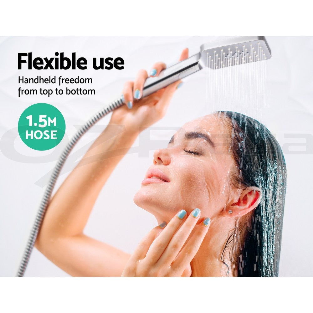 Cefito 8'' Rain Shower Head Set Square Handheld High Pressure Wall Chrome