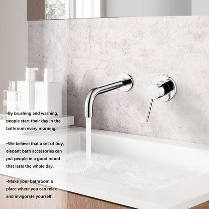 Decaura Bath Spout Laundry Round Chrome Wall Water Spouts Tapware Mixer Taps Set