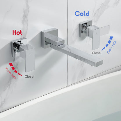 Decaura Bath Spout Wall Water Spout Basin Shower Mixer Taps Tapware Set Bathroom