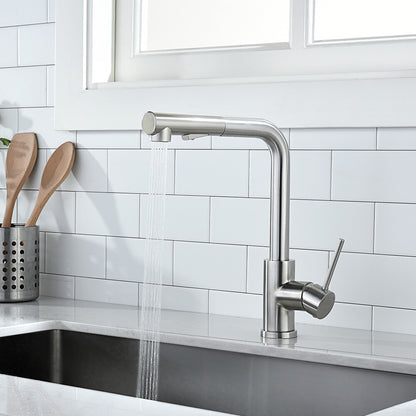 Decaura Kitchen Mixer Tap Pull out 2-Mode Spray Sink Taps Swivel Brushed Nickel