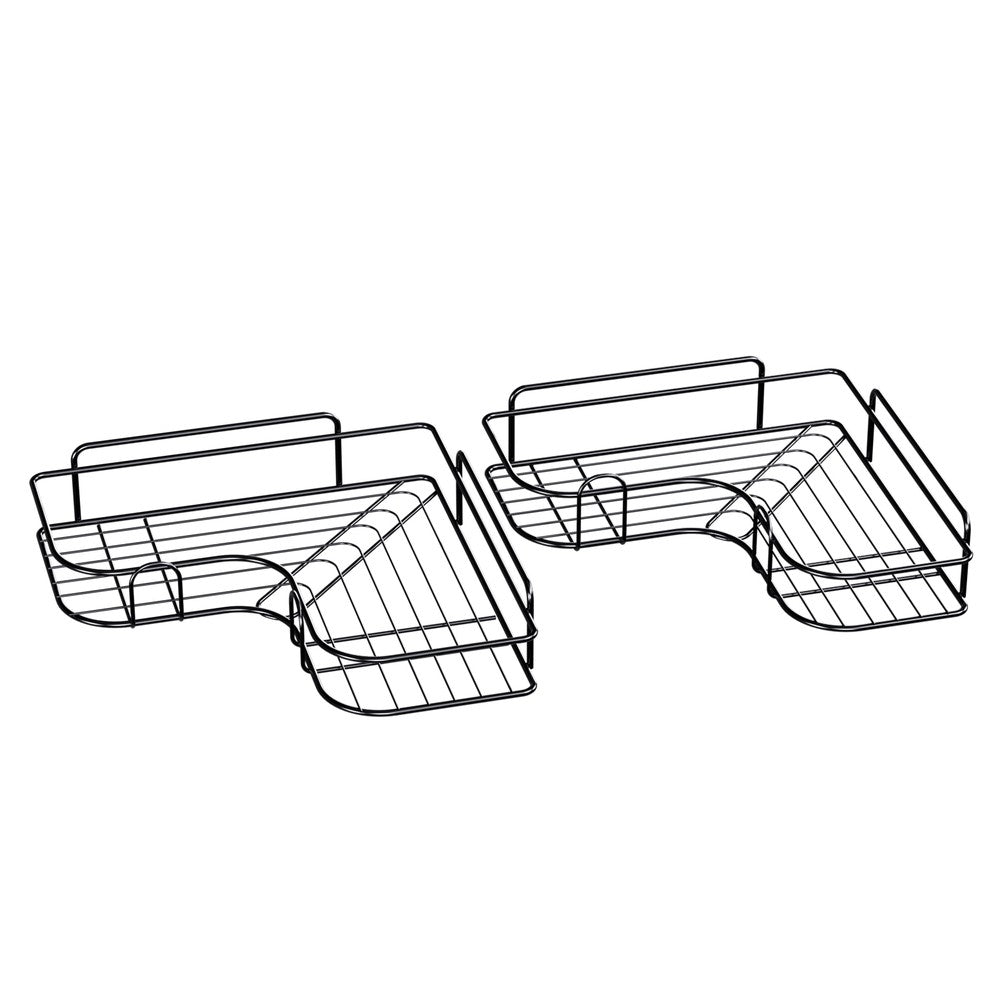 Cefito 2pcs Adhesive Storage Shelf Kitchen Organiser Corner Rack Bathroom Caddy