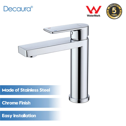 Decaura Bath Basin Mixer Tap Vanity Faucet Single Handle Tapware with Pop Waste