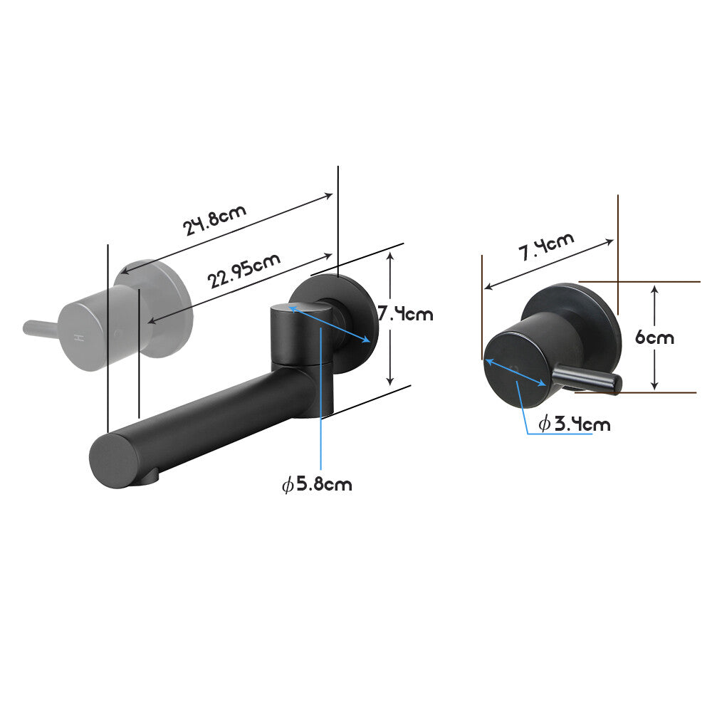 Decaura Bath Spout Wall Water Spout Basin Shower Mixer Taps Tapware Set Bathroom