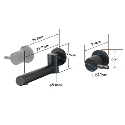 Decaura Bath Spout Wall Water Spout Basin Shower Mixer Taps Tapware Set Bathroom