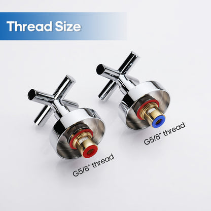 Decaura Brass Shower Taps 1/4 Turn Hot Cold Twin Mixer Tap Chrome/Black/Gold