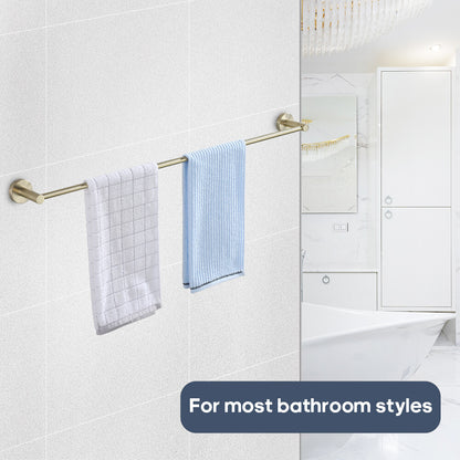 Towel Racks 600mm 750mm Toilet Roll Holder Robe Hook Chrome Black Brushed Gold