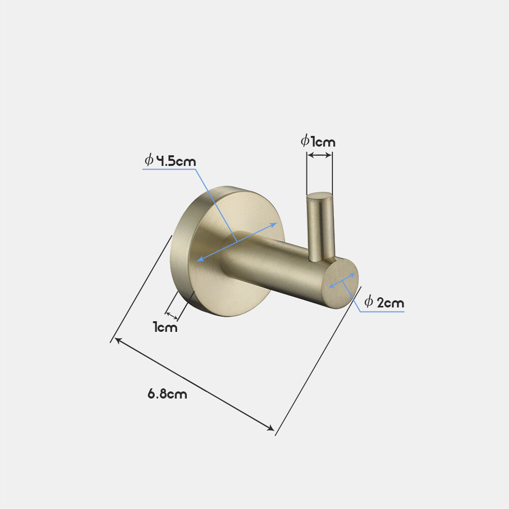 Towel Racks 600mm 750mm Toilet Roll Holder Robe Hook Chrome Black Brushed Gold