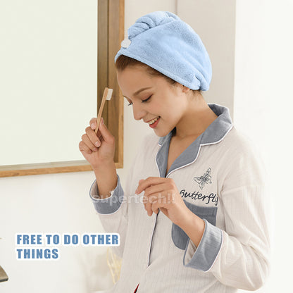 Quick Dry Hair Towel Drying Turban Bath Towel Head Wrap Fast Hat Spa Cap Soft AU