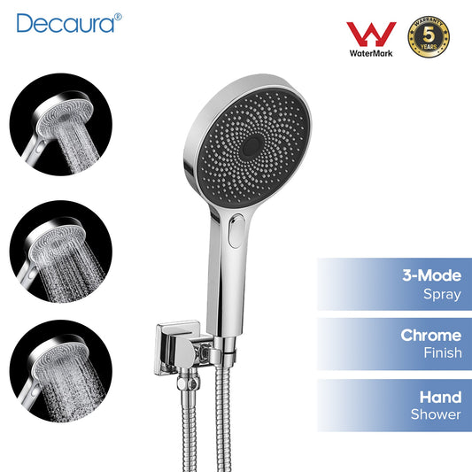 Decaura Shower Handset Hand Held Shower Head Set Chrome 13mm Spray Shower Taps