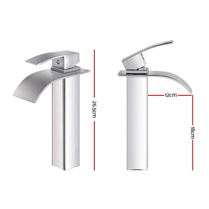 Cefito Basin Mixer Tap Bathroom Tap Laundry Faucet Sink Swivel Silver