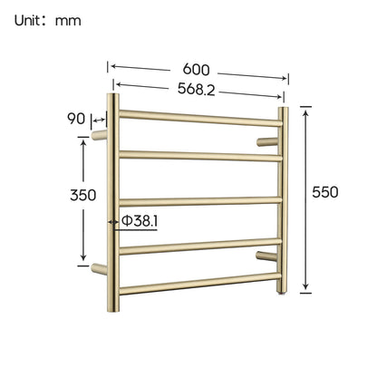 Decaura Heated Towel Rail Rack 304 Stainless Steel Freestanding/Wall Mounted
