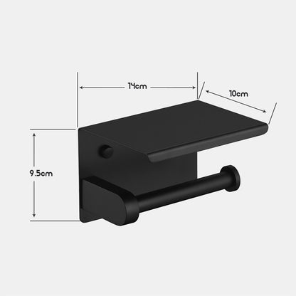Decaura Towel Rail Racks 600mm/750mm Toilet Paper Roll Holder Hooks Holder Black