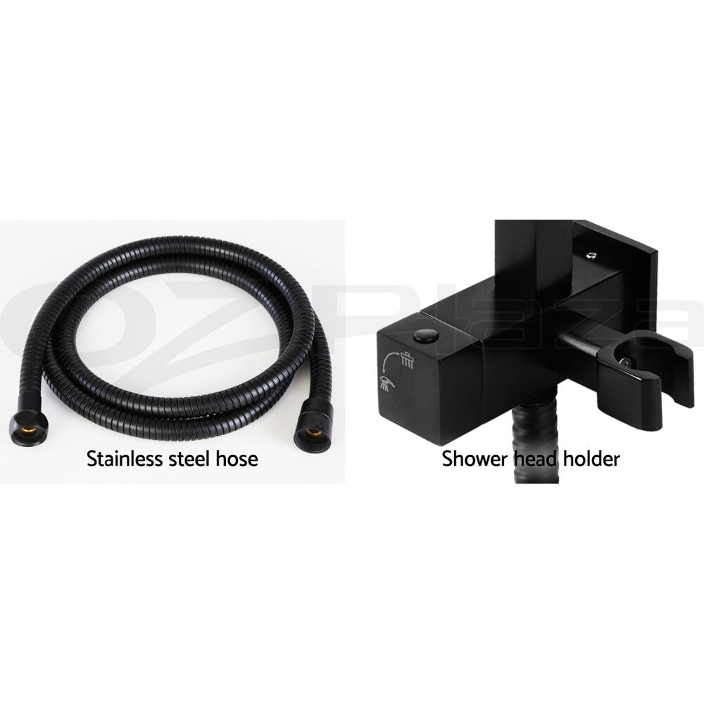 Cefito Shower Head Set 8" Rain Shower Head Handheld Wall Mixer Tap Brass Black