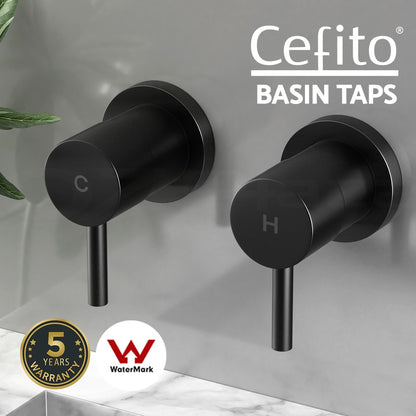 Cefito Bathroom Tap Shower Twin Tap Faucet Basin Sink Bath Swivel Black