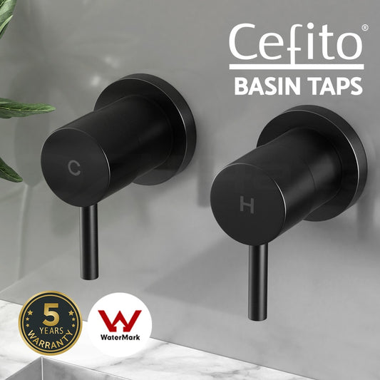 Cefito Bathroom Tap Shower Twin Tap Faucet Basin Sink Bath Swivel Black
