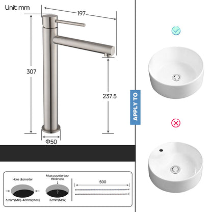 Decaura Bath Basin Mixer Tap Vanity Faucet Single Handle Tapware with Pop Waste