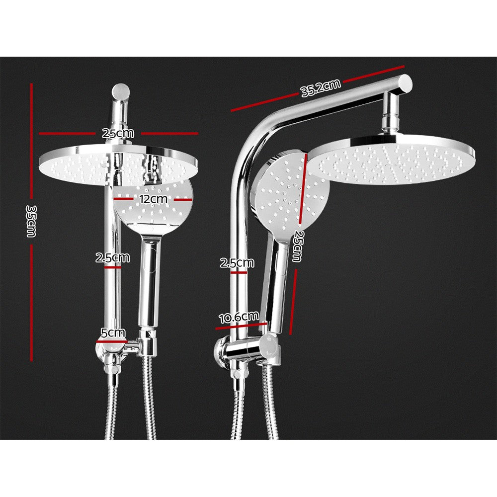 Cefito 9'' Rain Shower Head Set Round Handheld High Pressure Wall Chrome