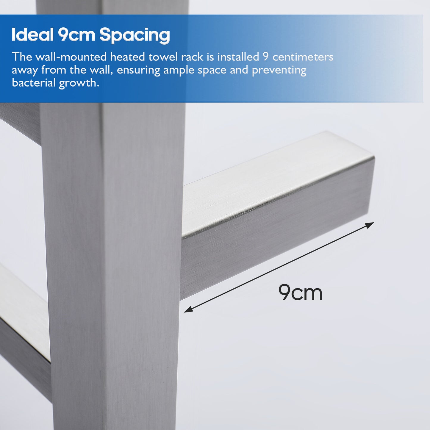 Decaura Heated Towel Rail Rack 304 Stainless Steel Freestanding/Wall Mounted