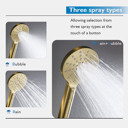 Decaura 9" or 10" Shower Head Set Gooseneck Chrome Black Golden Wall Shower Taps