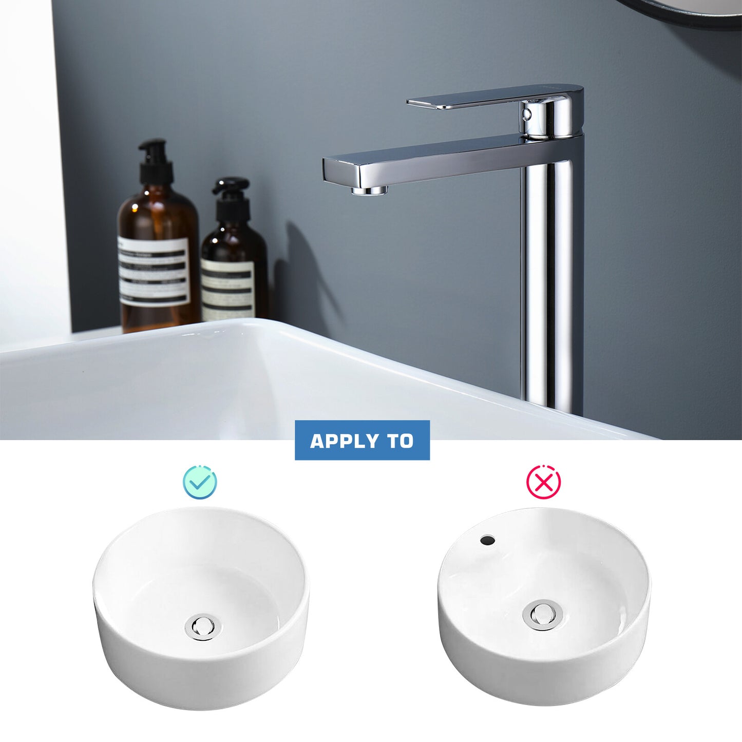 Decaura Bath Basin Mixer Tap Vanity Faucet Single Handle Tapware with Pop Waste