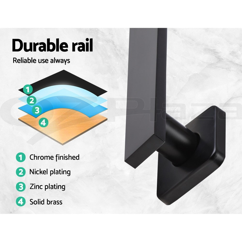 Cefito 8'' Rain Shower Head Set Square High Pressure Wall Arm Black