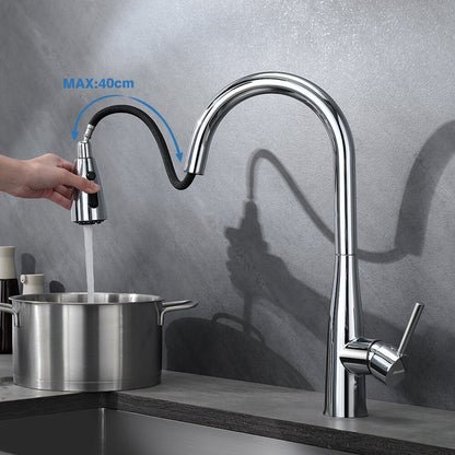 Decaura Tall Kitchen Tap Sink Mixer Laundry Faucet Pull Out Chrome 3-Mode Spray