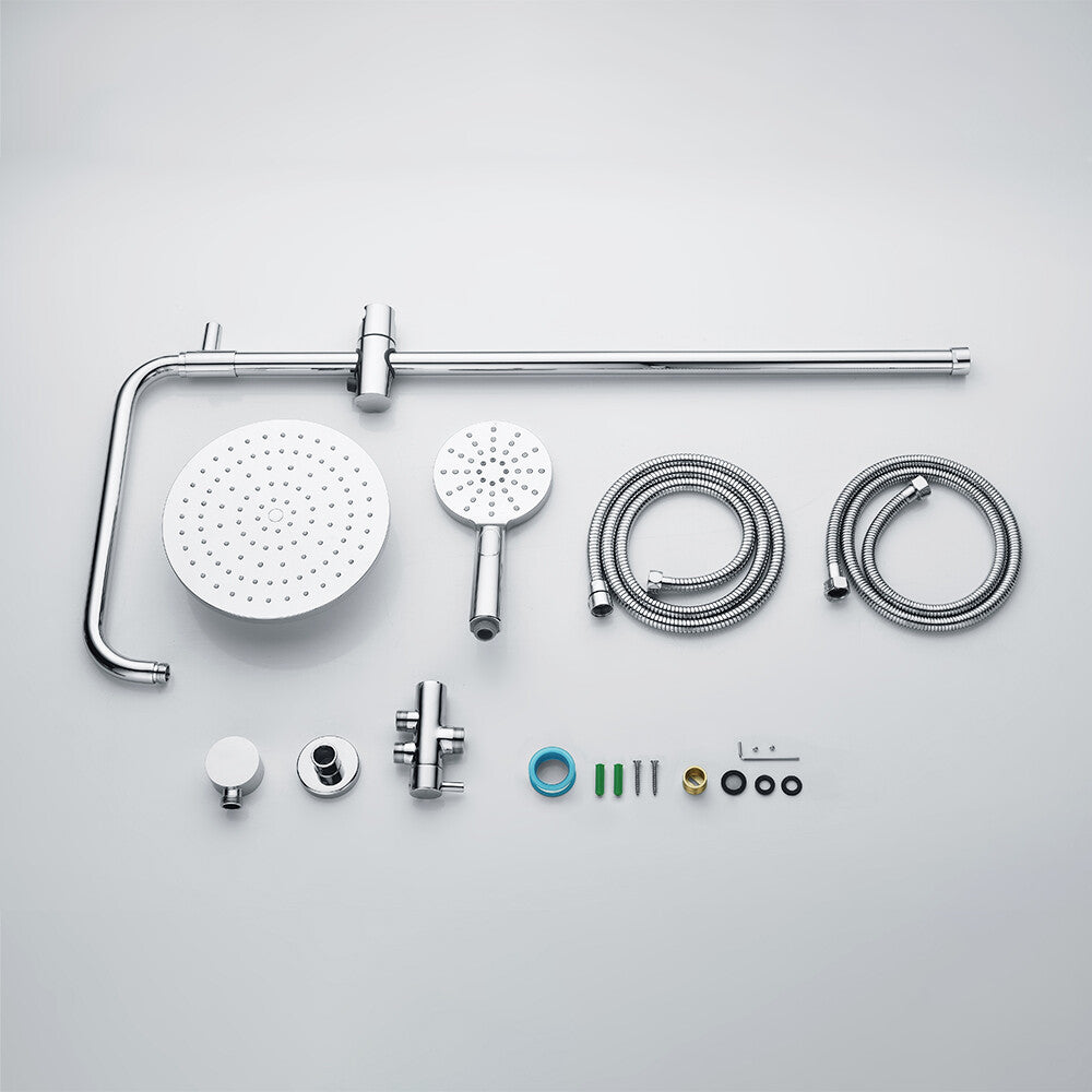 Decaura 9" Rain Shower Head Set Separate Water Inlet Elbow Sliding Mixer Taps