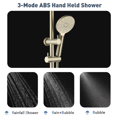 Decaura Shower Head Set Gooseneck Arm Brushed Gold/Black/Chrome/Gunmetal WELS