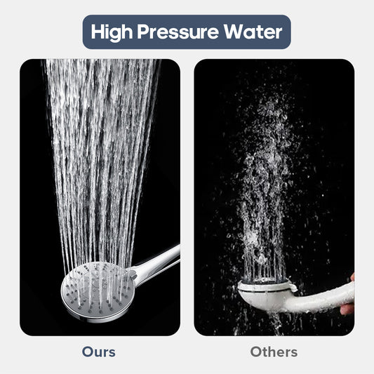 Decaura New Hand Held Shower Head with 5-Mode Spray Chrome Round Bathroom ABS