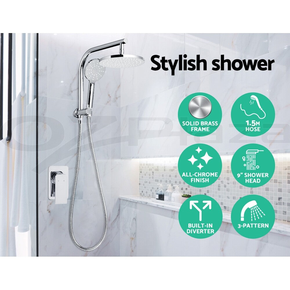 Cefito  9'' Rain Shower Head Mixer Round Handheld High Pressure Wall Chrome