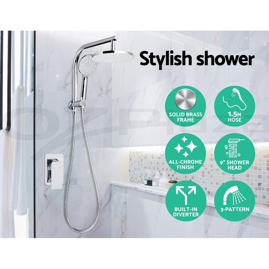 Cefito  9'' Rain Shower Head Mixer Round Handheld High Pressure Wall Chrome