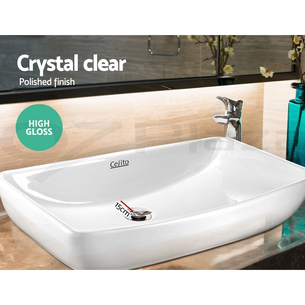 Cefito Ceramic Bathroom Basin Vanity Sink Above Counter Hand Wash Bowl White
