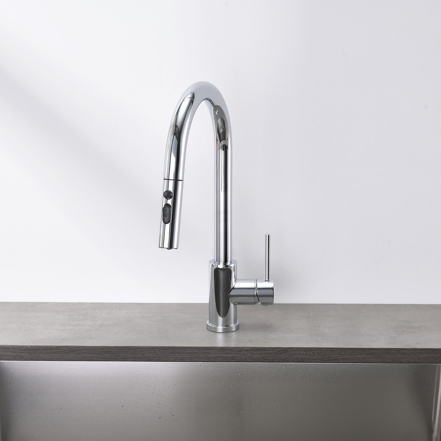 Decaura Kitchen Tap Pull Out 3-Mode Spray Head Chrome Sink Mixer Tap 360° Swivel