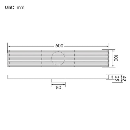 Decaura Shower Drain Grate Strip Linear Floor Waste 600mm Brushed Nickel