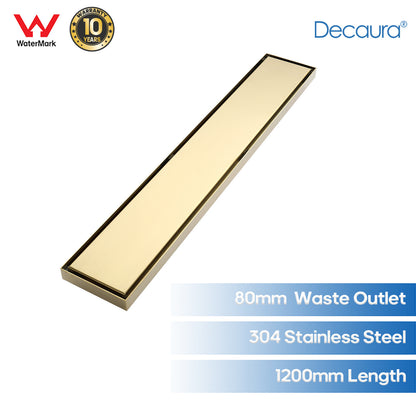 Decaura Shower Grate Drain Floor Waste Tile Insert 60/90/120cm Watermark SUS304