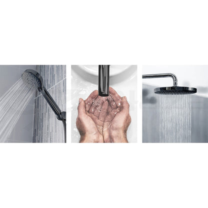 Cefito Bathroom Mixer Shower Wall Tap Faucet Basin Sink Bathtub Brass Black