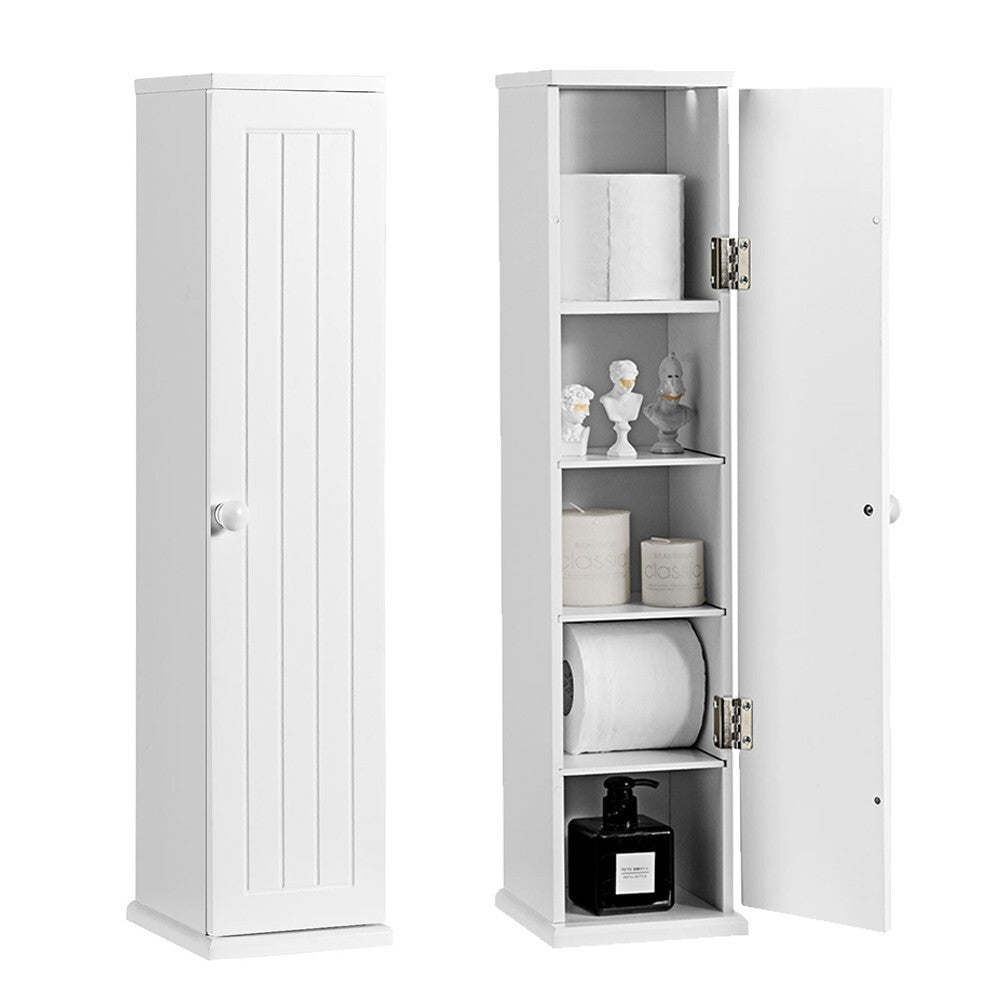 Giantex Bathroom Storage Cabinet Slim Tissue Organizer Paper Holder Toilet White