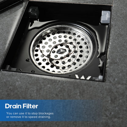 Decaura Tile Insert Shower Drain Grate Floor Waste Black 304 Stainless Steel