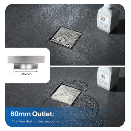 Decaura Tile Insert Floor Waste Drain Grate 80mm Outlet Bathroom Stainless Steel